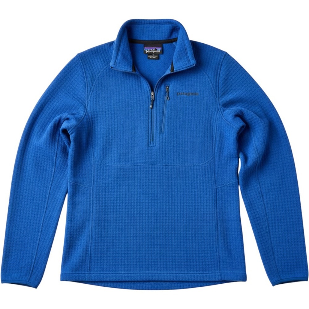 Patagonia R1 Pullover Mens Medium Blue Polartec Grid Fleece 1/2 Zip 40109 FA17‎